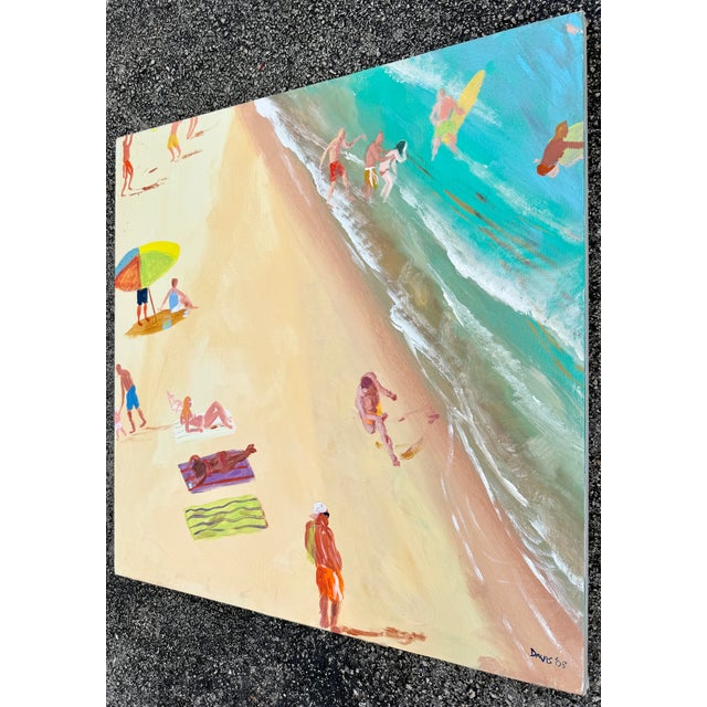 Coastal "Enjoying the Beach" Acrylic on Canvas by Joe Davis '08 For Sale - Image 3 of 11
