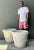 Vintage Cement Swag Embellished Planters - Pair For Sale - Image 10 of 12