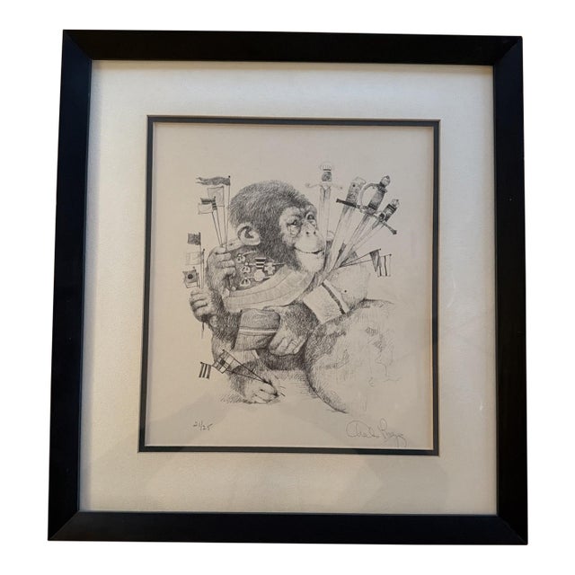 1970s Charles Bragg (1931-2017) the Monkey Artist Signed Limited Edition 21/25 For Sale