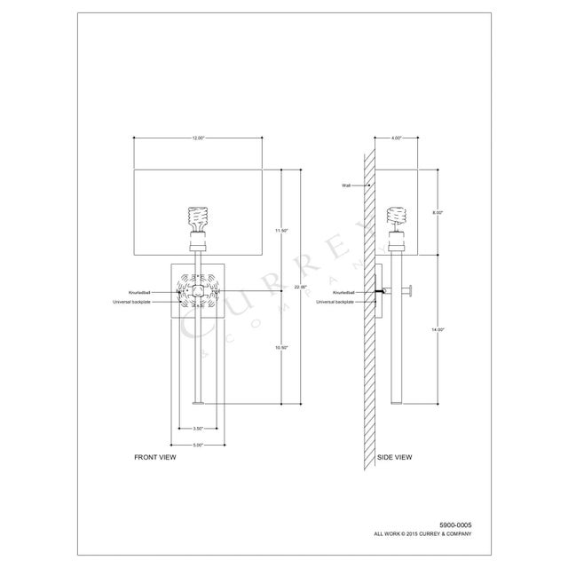 Currey & Company Currey & Company Ashdown Gold Wall Sconce For Sale - Image 4 of 5