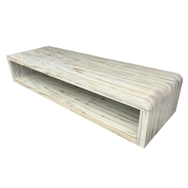 1980s Contemporary Waterfall Coffee Table in Multi-Tonal Wood For Sale - Image 5 of 5