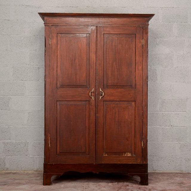 Antique 19th Century Two-door Wardrobe in Solid Fir, Italy For Sale - Image 16 of 18