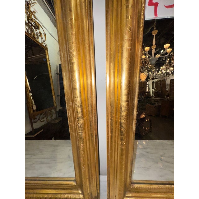Traditional Pair of French Louis Philippe Giltwood Mirrors For Sale - Image 3 of 5