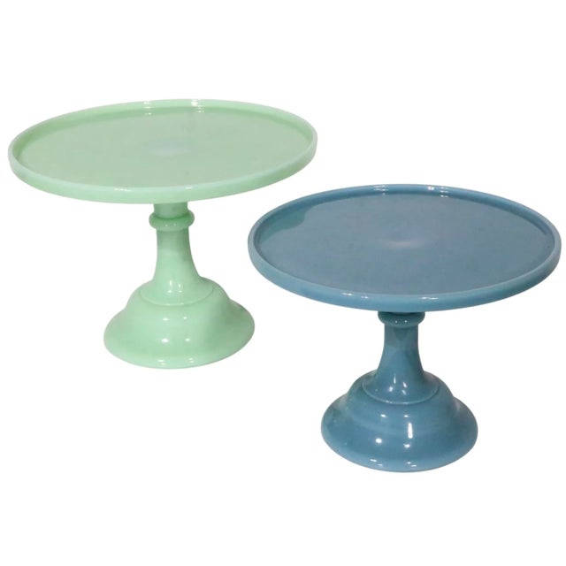 Anchor Hocking 2 Glass Cake Stands by Mosser For Sale - Image 4 of 10