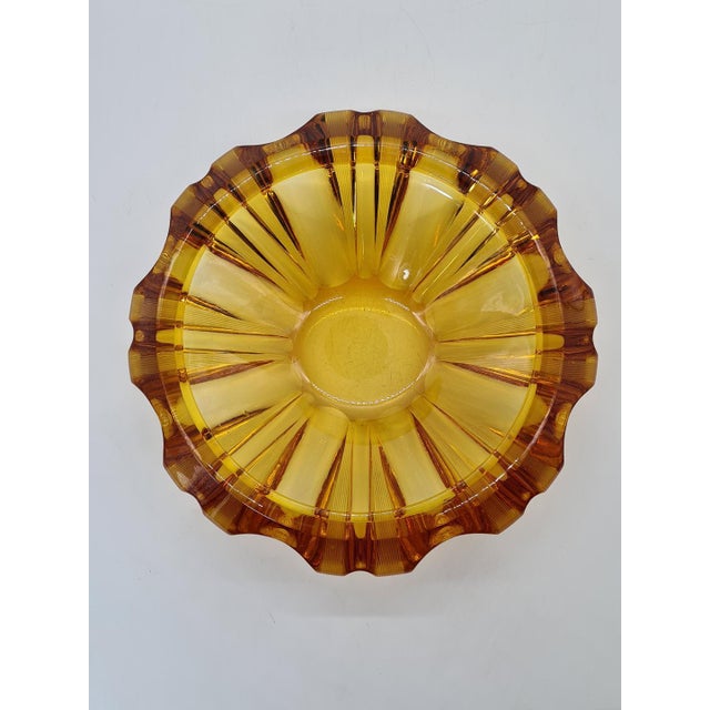 Orange Large Vintage Pressed Glass Bowl, 1960s For Sale - Image 8 of 10