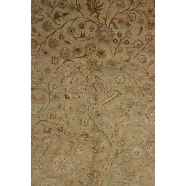 2010s Rug & Kilim’s Tabriz Style Rug in All Over Green, Beige-Brown Floral Pattern For Sale - Image 5 of 9