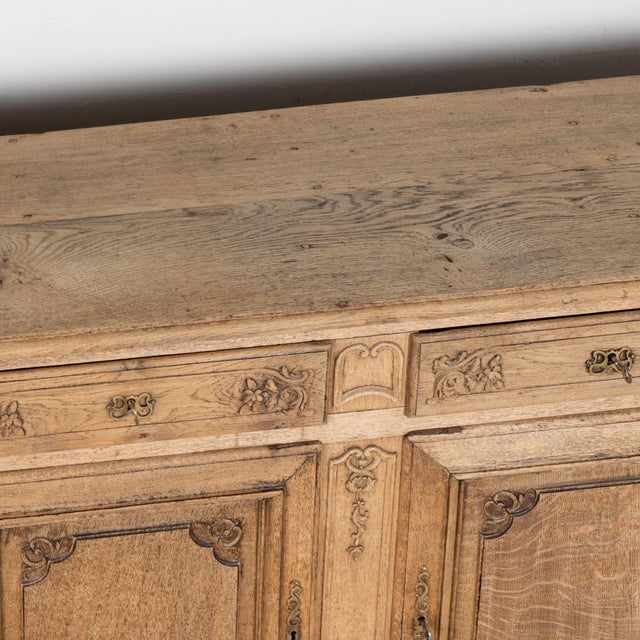 19th Century French Bleached Oak Sideboard Buffet For Sale - Image 6 of 14