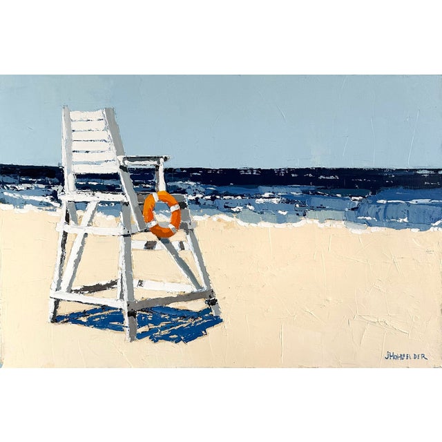 Lifeguard Not on Duty, Original Oil Painting by Jennifer Hohlfelder For Sale