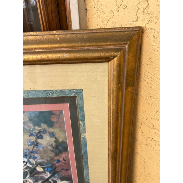 Wood Vintage Floral Still Life Signed , Framed & Matted For Sale - Image 7 of 7