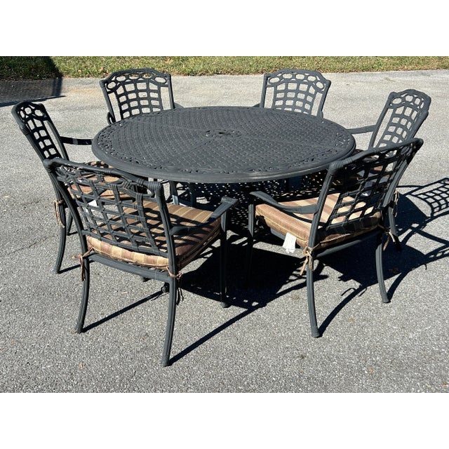 Perfect for your outdoor space! The table measures 60x29 and the chairs measure 20x26x36 The table is cast classics and...