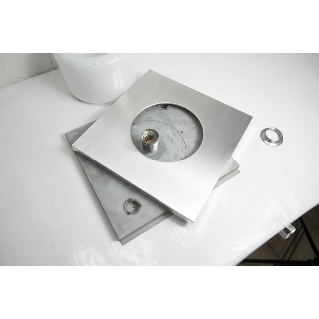 Opaline Glass, Aluminum and Chrome Wall Light from Doria Leuchten, Germany, 1960s For Sale - Image 14 of 18