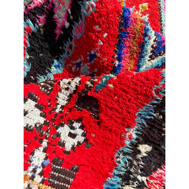 1980s Mid-Century Red Berber Moroccan Cotton Rug For Sale - Image 5 of 9