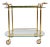 Italian Brass and Glass Serving Bar Cart, 1960s For Sale