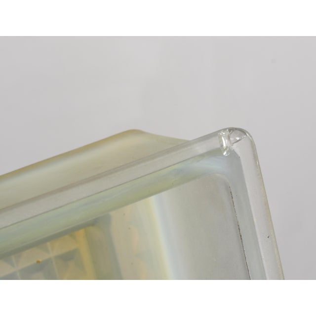 Metal 1930s Opalescent Cubist French Art Deco Flush Mount by Ranc Freres For Sale - Image 7 of 14