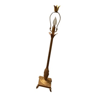 Vintage Hollywood Regency Brass Pineapple Lamp For Sale