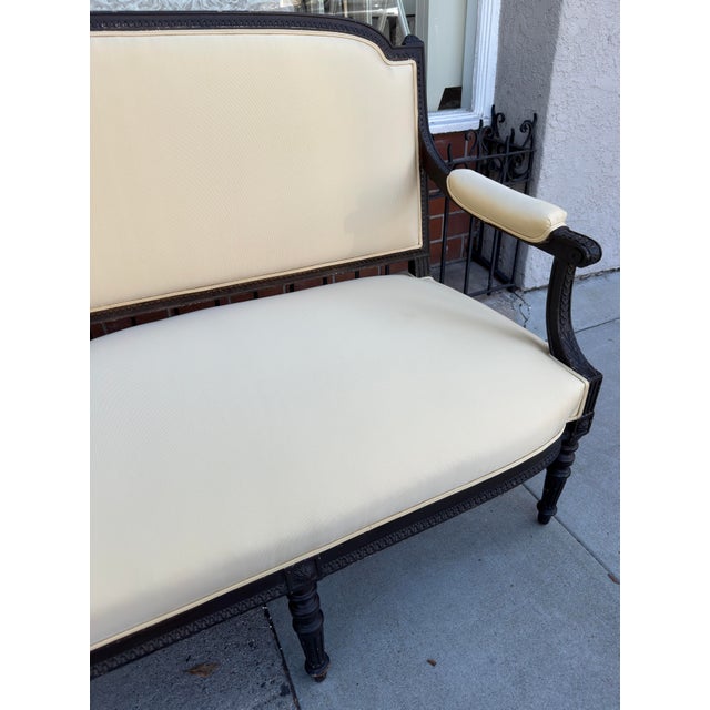 Early 19th Century Antique Directoire Sofa Settee W Nancy Corzine Yellow Upholstery For Sale - Image 5 of 6