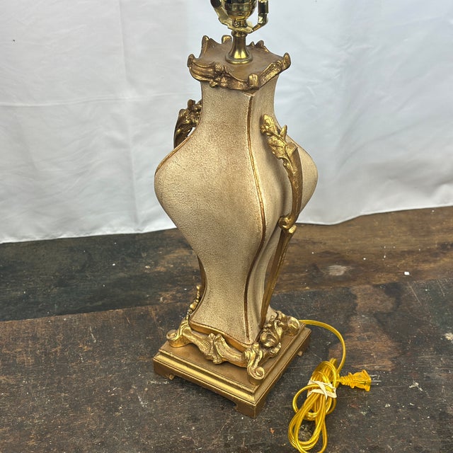 Chelsea House Inc. French Style Table Lamp With Brass Crab Finial For Sale - Image 10 of 12