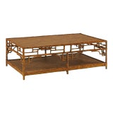 Image of Pagoda Coffee Table, Large, Brown, Rattan For Sale