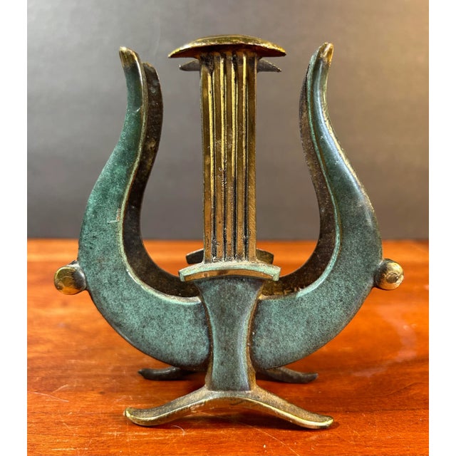1960’s Vintage Bronze Harp Lyre Letter Holder Made in Israel For Sale In Philadelphia - Image 6 of 6