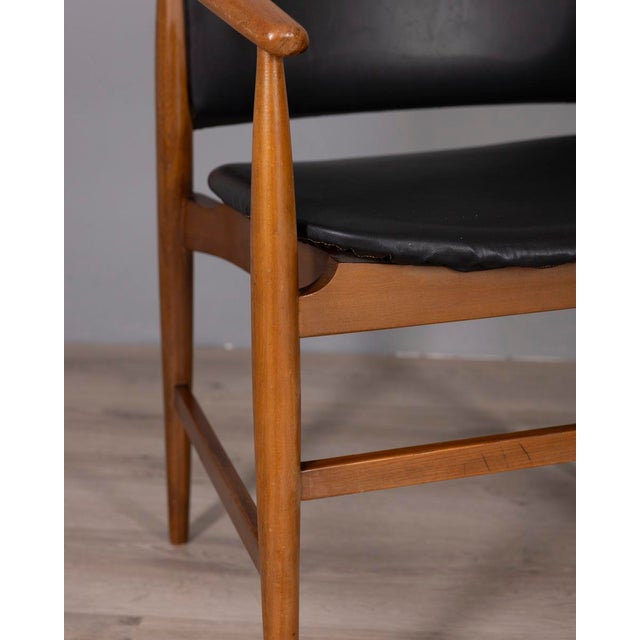 Vintage Wood and Leather Chairs from Isa Bergamo, 1960s, Set of 4 For Sale - Image 12 of 15