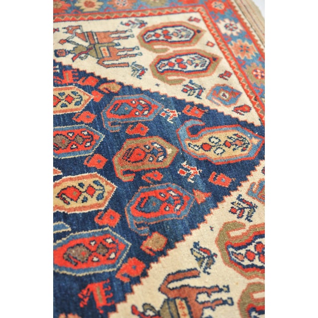 1930s Persian Malayer 4-Horsemen Protecting the Seeds of Life Rug, 4.4 x 6.10 For Sale - Image 11 of 12