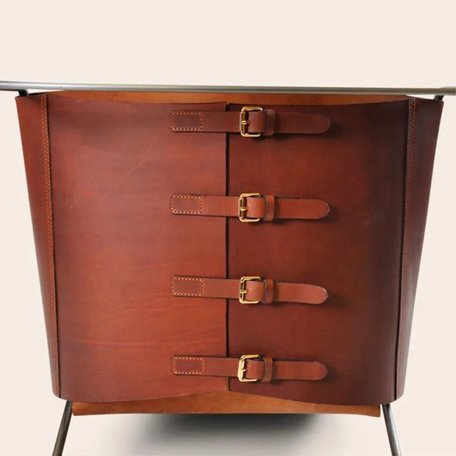 Contemporary Cognac and Black November Chair by Oxdenmarq For Sale - Image 3 of 4