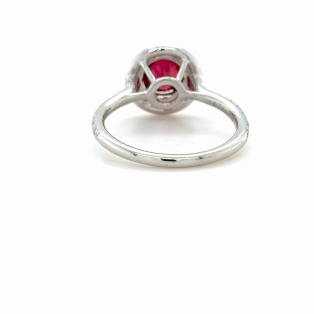 Early 21st Century Tiffany & Co., Soleste Ruby and Diamond Ring Platinum, Size 6 For Sale - Image 5 of 8