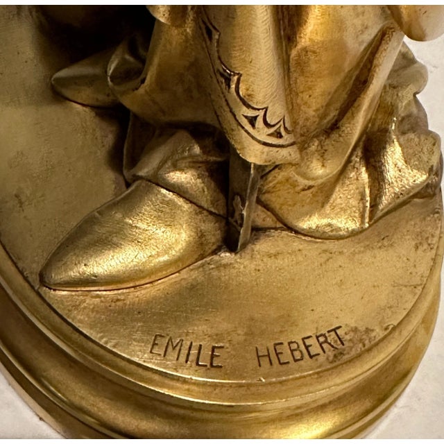 Mid 19th Century Pair of 19th Century Gilt and Silvered Bronze Sculptures of Women For Sale - Image 10 of 12