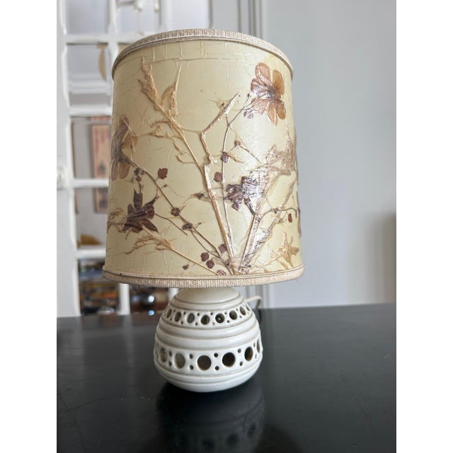 enamelled openwork ceramic lamp base signed Jean Chatoney 20th century. handwritten signature incised with the artist's...