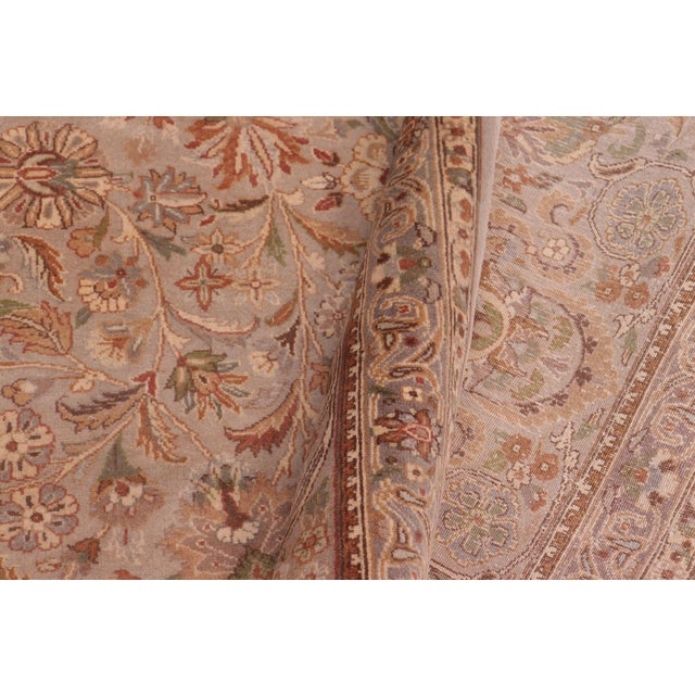 Textile Shabby Chic Floral 1990's Pak-Persian Gray/Gray Wool Rug - 9'1'' X 12'3'' For Sale - Image 7 of 9