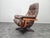 Vintage Swivel Chair in Leather and Wood from Göte Möbler, Sweden, 1960s For Sale - Image 4 of 15