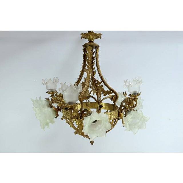 Chandelier with 12 Lights in Gilt Bronze, Late 19th Century For Sale - Image 17 of 17