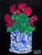 Pink Cyclamen Plant in Blue-And-White Delft Lion Planter Original Fauvist Painting For Sale