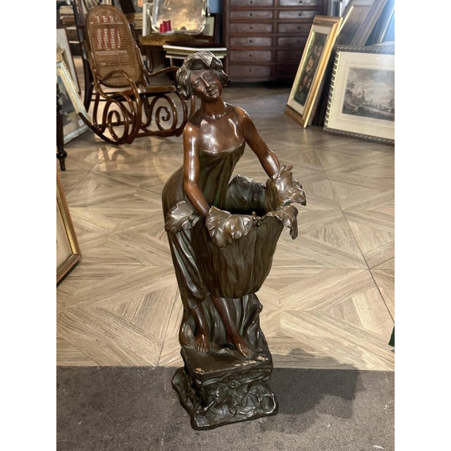 Art Nouveau Terracotta and Bronze Sculpture, 1890s-1910s For Sale - Image 11 of 12