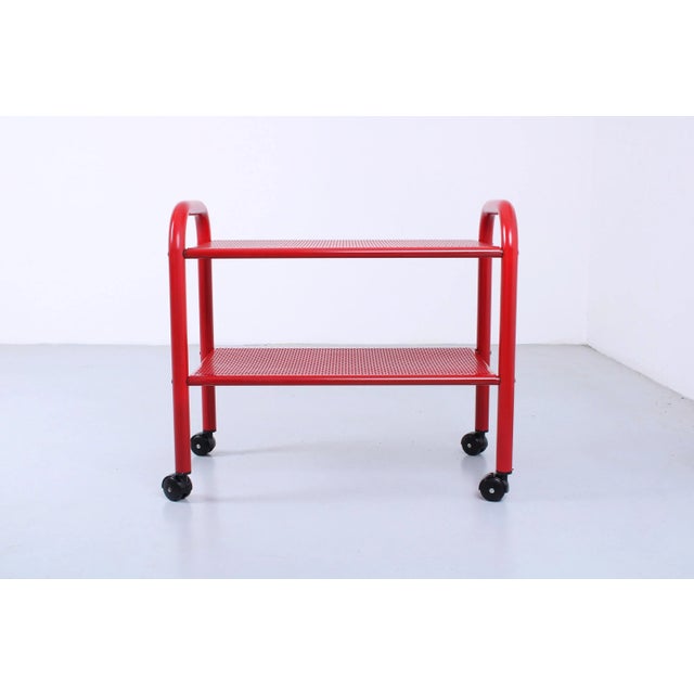 Black Postmodern Red Metal Trolley by Habitat, 1980s For Sale - Image 8 of 13
