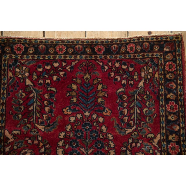 Old New House Vintage Fragment Sarouk Rug Mat - 2'3" x 3' For Sale - Image 4 of 9