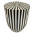 Art Deco Style Black and White Resin Side, End Table or Stool For Sale