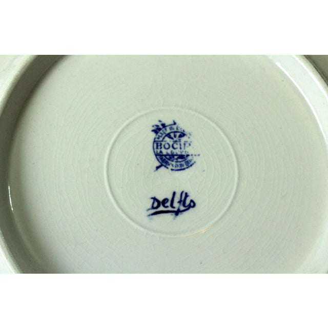 1980s Boch - Blue and White Delfts Ceramic Wall Plate, Belgium Vintage For Sale - Image 5 of 6