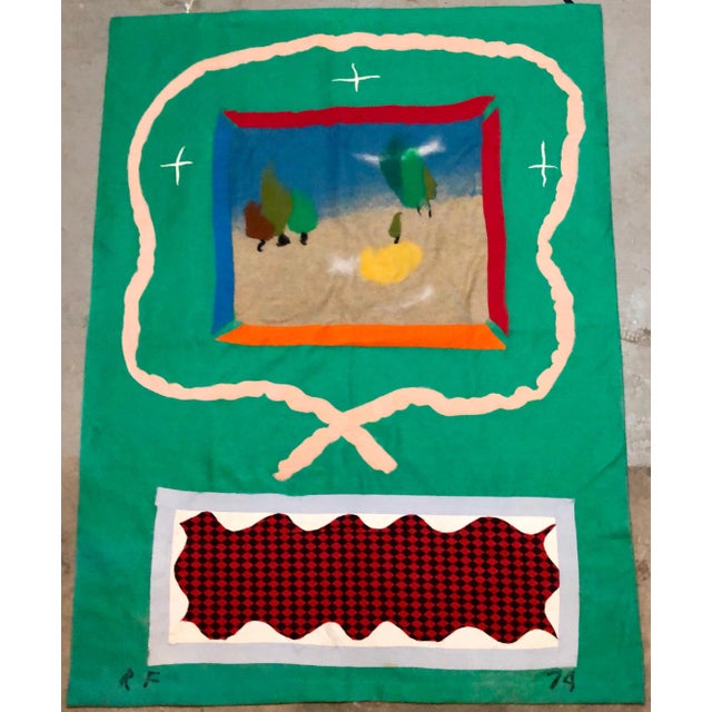 Robert Freimark, 70's Large Colorful Abstract Expressionist Art Protis Tapestry Wool Wall Hanging, 1974 For Sale In Miami - Image 6 of 8