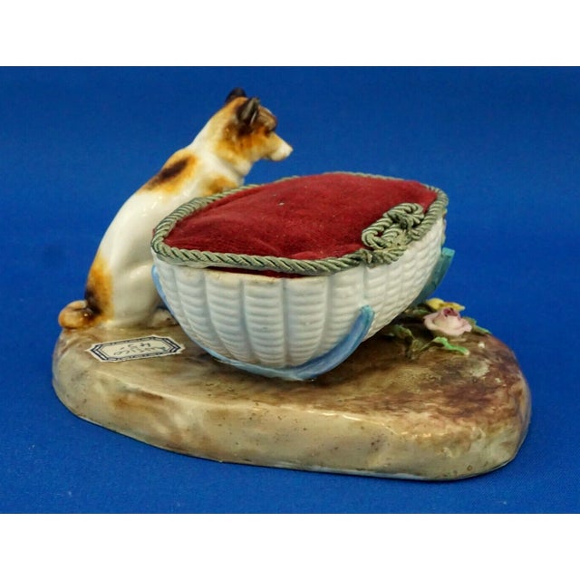 19th Century Porcelain Dog Pincushion from Ernst Bohne & Sohne Rudolstadt, Germany For Sale - Image 4 of 18