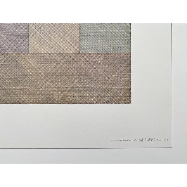 Sol LeWitt Vintage 1978 Mid Century Modernist Lithograph Print Framed Museum Exhibition Poster " Four-Color Drawing ( Composite ) " 1970 For Sale - Image 16 of 18