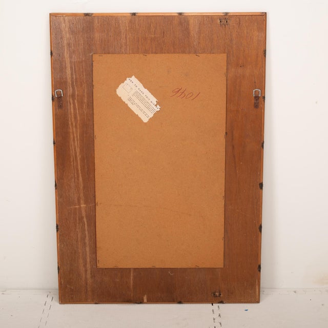Brown Vintage Boho Parquet Rattan Mirror With Bamboo Border For Sale - Image 8 of 10