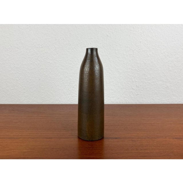 Brown Mid-Century German Minimalist Studio Pottery Vase by Heinz H. Engler, 1960s For Sale - Image 8 of 14
