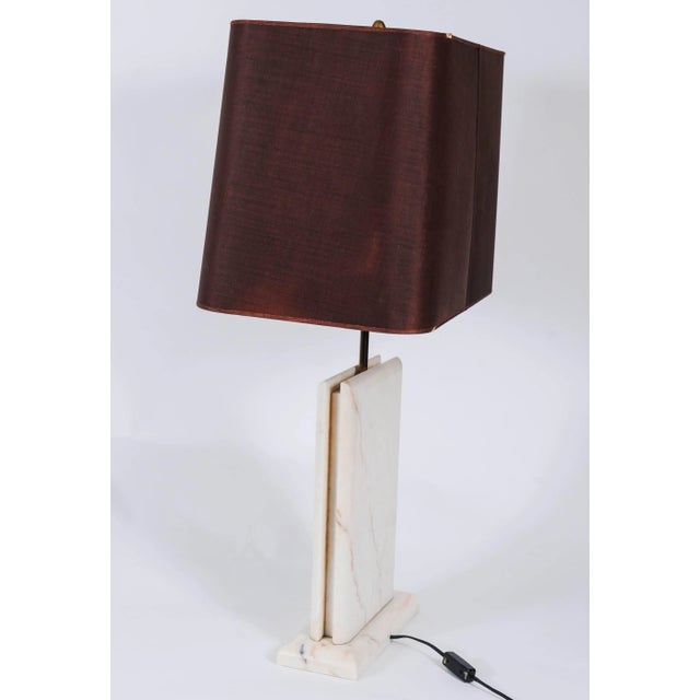 Textile Marble Table Lamp with Agate, 1970s For Sale - Image 7 of 8
