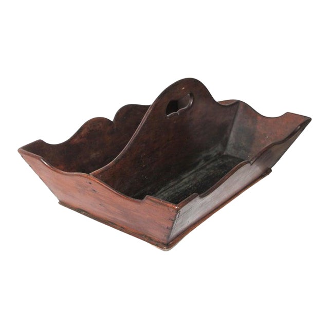 Early 19th C Cutlery Tray W/ Scallop Edges For Sale