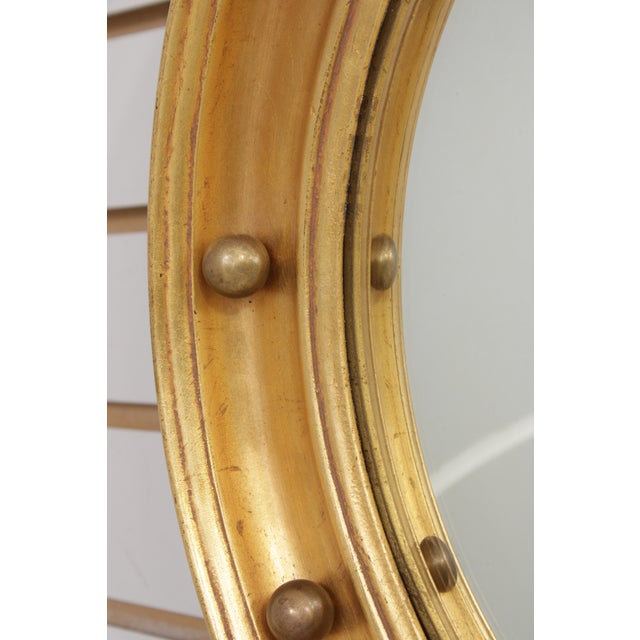 Federal Style Convex Glass Gold Finish Round Mirror For Sale - Image 10 of 15
