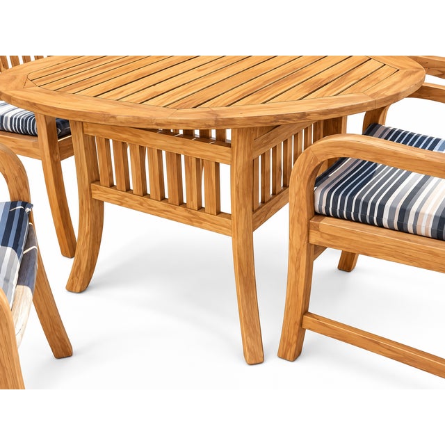 1990s Royal Teak Patio Set Table and 4 Chairs For Sale - Image 5 of 8