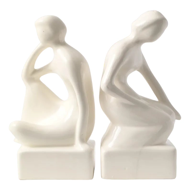 Mid-Century Figural Bookends from Royal Delft, 1970s, Set of 2 | Chairish