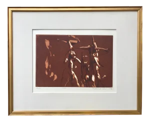 Modernist Etching “Totems” by David Bond Artist Proof
