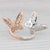 2.18ctw Diamond Butterfly Ring 18k White Rise Gold Size 6.5 Adjustable For Sale In Greensboro - Image 6 of 8